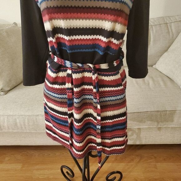 Papillon Belted Striped Sweater Dress - Picture 4 of 11